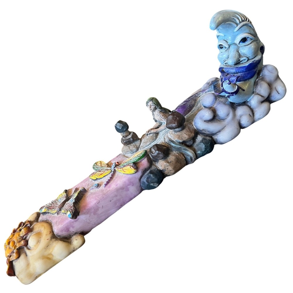 Jive DOW 2004 Celestial Fantasy Sun Moon Fairy Mermaid Incense Holder Y2K Whimsy